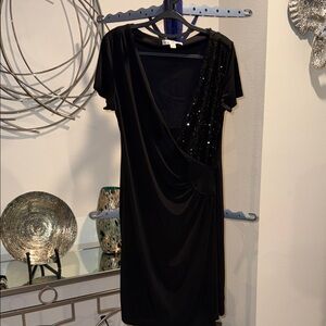Aa Studio Black Dress with Sequin Detail